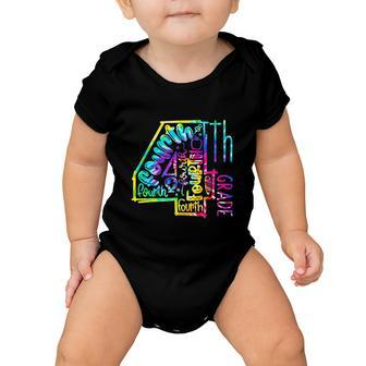 Tie Dye Fourth 4Th Grade Typography Funny Back To School Baby Onesie - Monsterry UK
