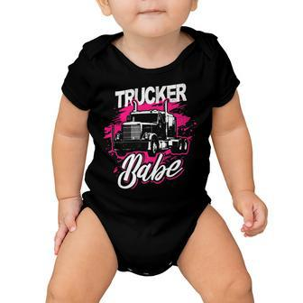 Trucker Trucker Babe Female Truck Driver Woman Trucker Baby Onesie - Seseable
