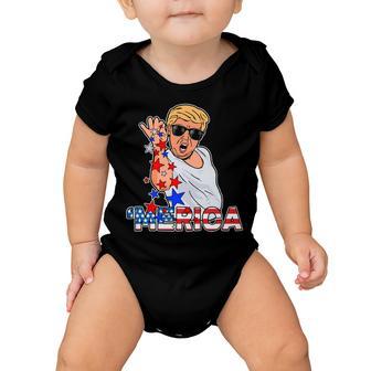 Trump Merica Salt Bae V2 Baby Onesie - Monsterry