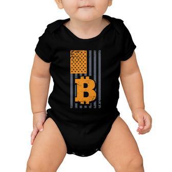 U S A Flag Bitcoin Distressed S V G T Baby Onesie - Monsterry DE