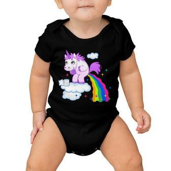 Unicorn Pooping A Rainbow Tshirt Baby Onesie - Monsterry UK