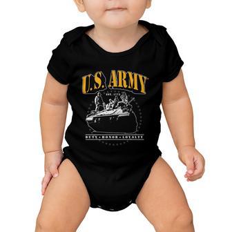 US Army Tank Duty Honor Loyalty Baby Onesie - Monsterry DE