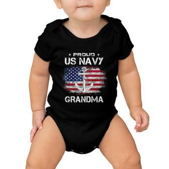 Us Navy Proud Grandma Proud Us Navy Grandma Veteran Day Baby Onesie - Monsterry