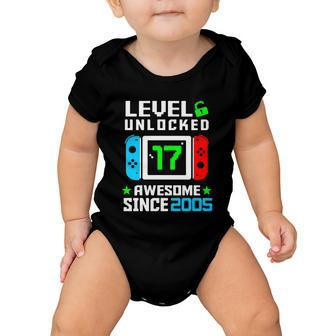 Video Game Level 17 Unlocked 17Th Birthday Graphic Design Printed Casual Daily Basic Baby Onesie