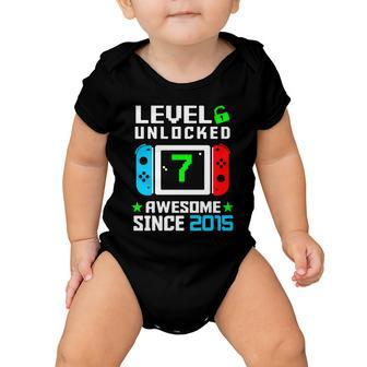 Video Game Level 7Th Unlocked 7Th Birthday Graphic Design Printed Casual Daily Basic Baby Onesie