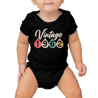 Vintage 1962 60Th Birthday Retro Teardrop Design Baby Onesie - Monsterry CA