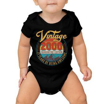 Vintage 2000 Quarantine Edition 21 Years Of Being Awesome Birthday Baby Onesie - Monsterry UK