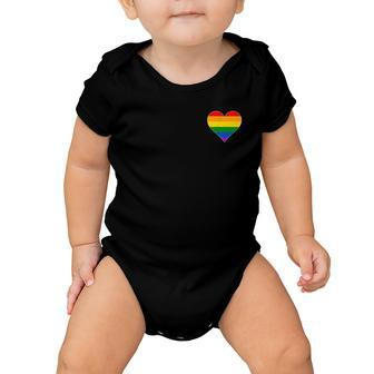 Vintage Gay Pride Pocket Rainbow Heart Tshirt Baby Onesie - Monsterry UK