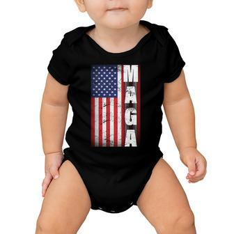 Vintage Grunge Maga American Flag Baby Onesie - Monsterry AU