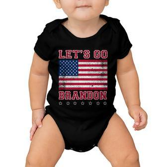 Vintage Lets Go Brandon American Flag Tshirt Baby Onesie - Monsterry DE