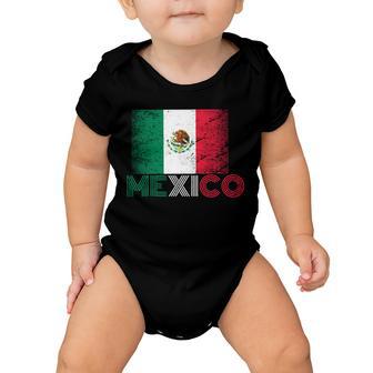 Vintage Mexico Distress Logo Flag Baby Onesie - Monsterry UK