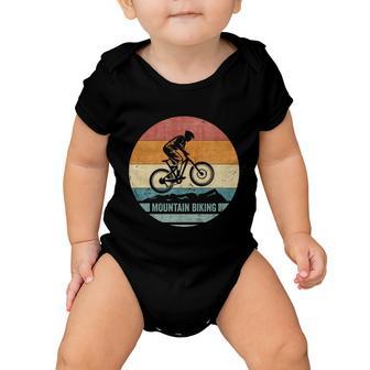 Vintage Retro Downhill Mountain Bike Mtb Mountain Biking Gift Baby Onesie - Monsterry