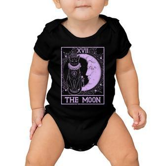 Vintage Tarot Card Xvii The Moon Black Cat Baby Onesie - Monsterry DE