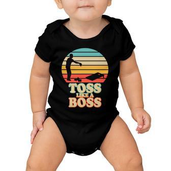 Vintage Toss Like A Boss Cornhole Baby Onesie - Monsterry AU