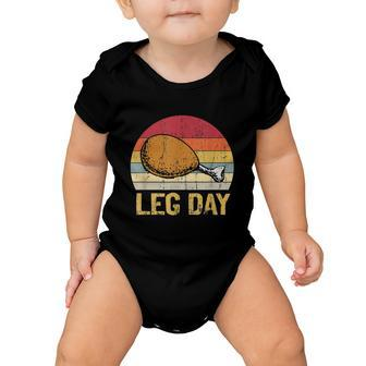 Vintage Turkey Thanksgiving Its Leg Day Gym Workout Tshirt Baby Onesie - Monsterry UK