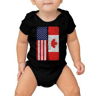 Vintage Usa Canadian Flag Baby Onesie - Monsterry AU