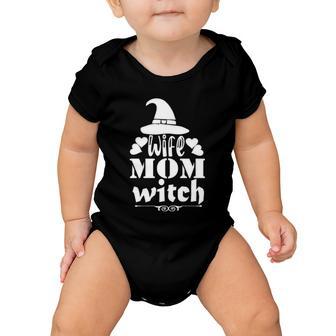 Wife Mom Witch Halloween Quote Baby Onesie - Monsterry