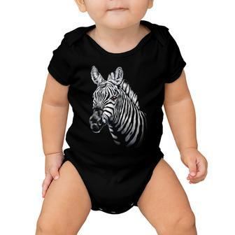 Wildlife - Big Face Zebra Up Close Portrait Tshirt Baby Onesie - Monsterry AU