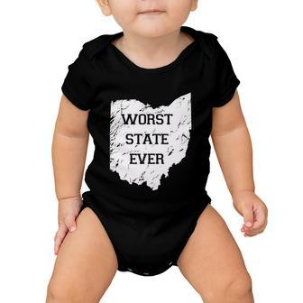 Worst State Ever Ohio Sucks Tshirt Baby Onesie - Monsterry CA