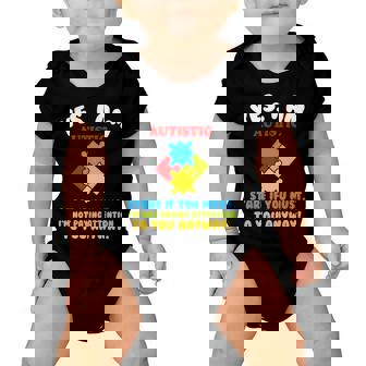 Yes I Am Autistic Funny Autism Tshirt Baby Onesie - Monsterry