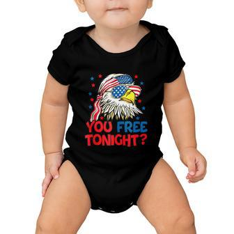 You Free Tonight Bald Eagle Mullet American Flag 4Th Of July Baby Onesie - Monsterry UK