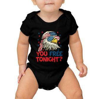 You Free Tonight Bald Eagle Mullet Usa Flag 4Th Of July Gift Baby Onesie - Monsterry AU