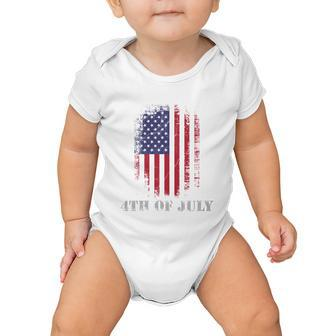 4Th Of July Usa Flag Vintage Distressed Independence Day Great Gift Baby Onesie - Monsterry AU