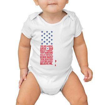 Funny Great Dad Donald Trump Fathers Day Gift Tee Baby Onesie - Monsterry