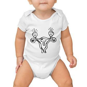 Pro Choice Uterus Middle Finger Feminism Feminist Reproductive Rights Baby Onesie - Monsterry UK