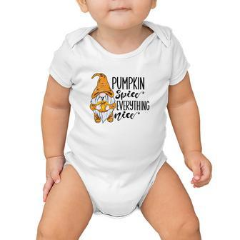 Pumpkin Spice Everything Nice Yellow Hat Gnomes Fall Baby Onesie