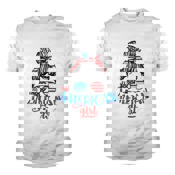 Cute All American Girl Usa Flag Women Cropped T-shirt