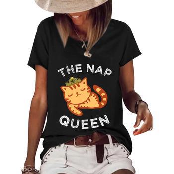 Cute Cat Shirt The Nap Queen Kitty Tee 3D Print Casual Tshirt Monsterry