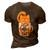 Funny Orange Cat Coffee Mug Cat Lover 3D Print Casual Tshirt Brown