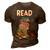 Funny Teacher Library Read Book Club Piggie Elephant Pigeons  3D Print Casual Tshirt Brown