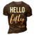 Hello 50 Fifty Est 1972 50Th Birthday 50 Years Old 3D Print Casual Tshirt Brown