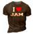 I Love Jam I Heart Jam 3D Print Casual Tshirt Brown