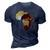 Africa Elephant Map African Safari 3D Print Casual Tshirt Navy Blue