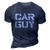 Car Guy Distressed 3D Print Casual Tshirt Navy Blue