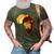 Africa Elephant Map African Safari 3D Print Casual Tshirt Army Green