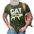 Cat Gam Gam Kitten Pet Owner Meow 3D Print Casual Tshirt Army Green
