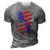 4Th Of July Usa Flag American Patriotic Statue Of Liberty 3D Print Casual Tshirt Grey