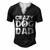 Crazy Dog Dad V2 Men's Henley T-Shirt Black