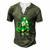 Love Gnomes Irish Shamrock St Patricks Day Four Leaf Clover  Men's Henley Button-Down 3D Print T-shirt Green