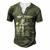 Navy Veteran - 100 Organic Men's Henley Button-Down 3D Print T-shirt Green