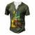 Roll Me Up And Smoke Me When I Die Guitar  Men's Henley Button-Down 3D Print T-shirt Green