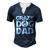 Crazy Dog Dad V2 Men's Henley T-Shirt Navy Blue