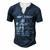 Navy Veteran - 100 Organic Men's Henley Button-Down 3D Print T-shirt Navy Blue