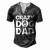 Crazy Dog Dad V2 Men's Henley T-Shirt Dark Grey