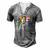 Gifts Peace Love Hispanic Heritage Month Decoration Country  Men's Henley Button-Down 3D Print T-shirt Grey