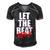Let The Beat Drop Funny Dj Mixing Men's Short Sleeve V-neck 3D Print Retro Tshirt Black